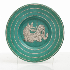 Wilhelm Kåge “Argenta” Ceramic Plate, Gustavsberg, 1940