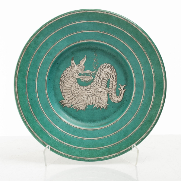 Wilhelm Kåge “Argenta” Ceramic Plate, Gustavsberg, 1940